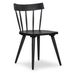 Poly And Bark Hava, Solid Wood Spindle-Back Windsor, Dining Chair - Black