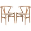 Poly And Bark Weave Chairs - Solid Wood Frame (Set Of 2) - Natural