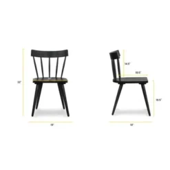 Poly And Bark Hava, Solid Wood Spindle-Back Windsor, Dining Chair - Black -Poly and Bark 56158ef0 b665 475b af97 0081659979be