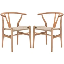 Poly And Bark Weave Chairs - Solid Wood Frame (Set Of 2) - Walnut -Poly and Bark 624dc6b4 3c15 42ea a7ce fd7d7a4aa24c