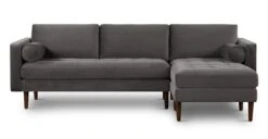Napa Velvet Right-Facing Sectional Sofa
