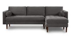 Napa Velvet Right-Facing Sectional Sofa
