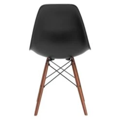 Edgemod Vortex Side Chair Walnut Legs - 21"L X 18.5"W X 32.5"H - Black