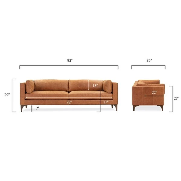 Poly And Bark Argan Sofa In Cognac Tan - Genuine Italian Leather 12 Poly And Bark Argan Sofa In Cognac Tan - Genuine Italian Leather - Image 12
