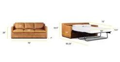 Sorrento Leather Pull-Out Convertible Sleeper Sofa 30 Sorrento Leather Pull-Out Convertible Sleeper Sofa -Poly and Bark BkrlqhDtfQiHPcsVmCQKl9yBMy8wMRctYLy8JH5WbCc