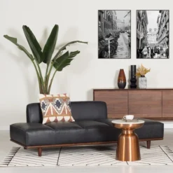 Poly And Bark Jasper Daybed - Genuine Italian Leather -Poly and Bark Carson Carrington Bockefall Modern Leather Daybed 9