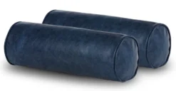 Napa Leather Bolster Pillow Set -Poly and Bark DC NAPA BLSTR BLU 2 scaled