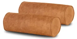Napa Leather Bolster Pillow Set -Poly and Bark DC NAPA BLSTR TAN 2 scaled
