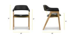 Lando Leather Dining Chair -Poly and Bark DI 767 BKOK Linework