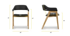 Lando Leather Dining Chair -Poly and Bark DI 767 BKOK Linework scaled