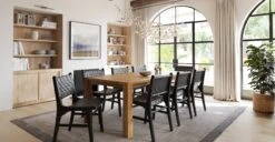 Banda Teak & Leather Dining Chair -Poly and Bark DI B0402 001 BandaTeak LeatherDiningChairinBlack Lifestyle1 2890x1500px