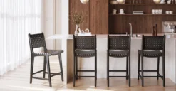 Banda Teak & Leather Counter Height Stool -Poly and Bark DI4ECF 1 scaled