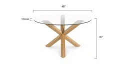 Kennedy Round Dining Table (48") -Poly and Bark EM 339 NAT Linework