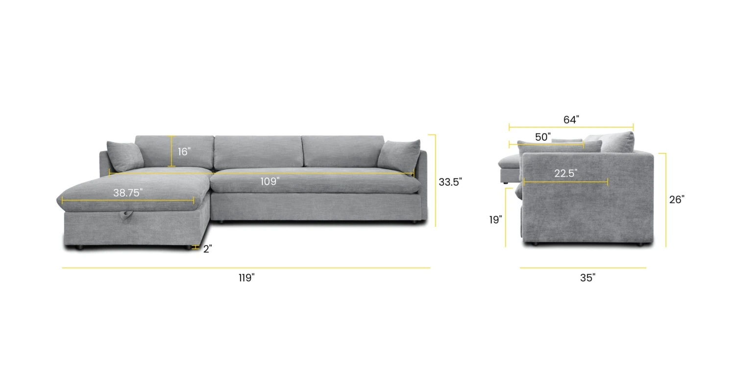 Argos Left-Facing Sleeper Sectional Sofa Bed 15 Argos Left-Facing Sleeper Sectional Sofa Bed - Image 15