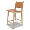 Banda Teak & Leather Counter Height Stool