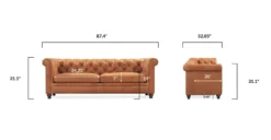 Lyon Sofa -Poly and Bark LR 434 TAN linework scaled