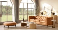 Essex Sofa -Poly and Bark LR 522 TAN EssexSofainCognacTan Lifestyle2 2980x1500px