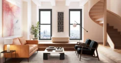 Mateo Leather Sofa 24 Mateo Leather Sofa -Poly and Bark LR 549 TAN MateoLeatherSofainCognacTan Lifestyle2 2890x1500px scaled