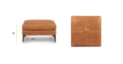 Mateo Leather Ottoman 30 Mateo Leather Ottoman -Poly and Bark LR 550 TAN Linework