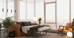 Verity Leather Lounge Chair 24 Verity Leather Lounge Chair -Poly and Bark LR 655 TAN VerityLoungeChairinCognacTan Lifestyle2 2890x1500px scaled