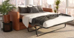 Napa 82" Leather Pull-Out Convertible Sleeper Sofa -Poly and Bark LR 739 TAN Napa82LeatherPull OutConvertibleSleeperSofaInCognacTan Lifestyle1 2890x1500px d7481238 d987 40ff a8a7 af96e9fb71d8 scaled