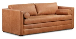Napa 82" Leather Pull-Out Convertible Sleeper Sofa -Poly and Bark LR 739 TAN 3 scaled