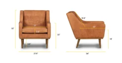 Gus Lounge Chair -Poly and Bark LR 9204 TAN Linework1 scaled