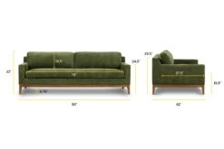 Zyon Velvet Sofa 31 Zyon Velvet Sofa -Poly and Bark LR A5979 3 Linework 088735ed 17ac 40bf b1ad 9039dfd5e72f