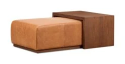 Jarmo Leather Ottoman With Walnut Table 22 Jarmo Leather Ottoman With Walnut Table -Poly and Bark LR B1884 210 3