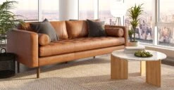 Napa 88.5” Sofa 23 Napa 88.5” Sofa -Poly and Bark LR B6059 210 NapaSofa88.5inCognacTan Straightarmrest Lifestyle1 2890x1500px 004185a9 2a46 4016 963e b27aed8eff4f