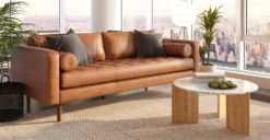 Napa 88.5” Sofa 23 Napa 88.5” Sofa -Poly and Bark LR B6059 210 NapaSofa88.5inCognacTan Straightarmrest Lifestyle1 2890x1500px 004185a9 2a46 4016 963e b27aed8eff4f scaled