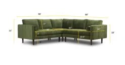 Napa Velvet Corner Sectional Sofa -Poly and Bark LR B7825 5PS 310 Linework