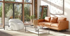 Volos Swivel Chair -Poly and Bark LR C4692 111 VolosSwivelChairinIvoryWhiteBoucle Lifestyle2 2890x1500px scaled