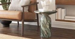 Wels End Table 22 Wels End Table -Poly and Bark LR C701 MB GRN WelsEndTable GreenMarble Lifestyle3 2890x1500px