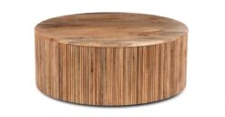 Deja 35" Round Coffee Table With Storage