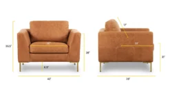 Calle Lounge Chair -Poly and Bark P LR 729 TAN MTLG BRS Linework scaled