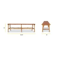 Poly And Bark Banda Teak & Leather Bench