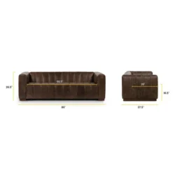 Poly And Bark Canale 86" Sofa - Genuine Italian Leather -Poly and Bark Poly and Bark Canale 8622 Sofa 14