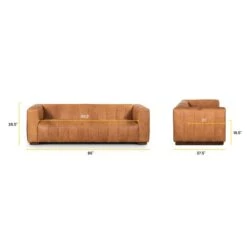 Poly And Bark Canale 86" Sofa - Genuine Italian Leather