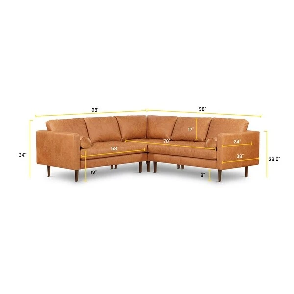 Poly And Bark Napa Corner Sectional Sofa - Genuine Italian Leather 1 Poly And Bark Napa Corner Sectional Sofa - Genuine Italian Leather