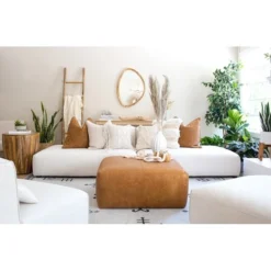 Poly And Bark Sequoia Ottoman - Genuine Italian Leather -Poly and Bark Poly and Bark Sequoia Ottoman 5