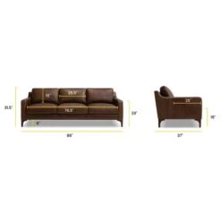 Poly And Bark Sorrento Sofa - Genuine Italian Leather