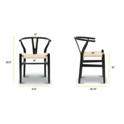 Poly And Bark Weave Chair - Solid Wood Frame (Black) -Poly and Bark Poly and Bark Weave Chair Solid Wood Frame 28Black29 3