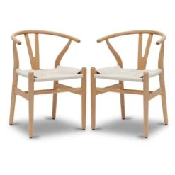 Poly And Bark Weave Chairs - Solid Wood Frame (Set Of 2) 22 Poly And Bark Weave Chairs - Solid Wood Frame (Set Of 2) -Poly and Bark Poly and Bark Weave Chairs Solid Wood Frame 28Set of 229 2