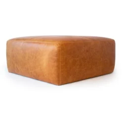 Poly And Bark Sequoia Ottoman - Genuine Italian Leather -Poly and Bark Sequoia Ottoman in Cognac Tan 3