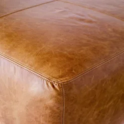 Poly And Bark Sequoia Ottoman - Genuine Italian Leather -Poly and Bark Sequoia Ottoman in Cognac Tan 5