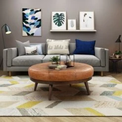 Poly And Bark Gio Ottoman - Genuine Italian Leather 39 Poly And Bark Gio Ottoman - Genuine Italian Leather -Poly and Bark Strick 26 Bolton Imre Round Leather Ottoman 15