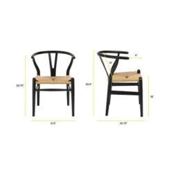 Poly And Bark Weave Chairs - Solid Wood Frame (Set Of 2) - Walnut -Poly and Bark b1937cb8 1940 45aa 871e 9637b058208c