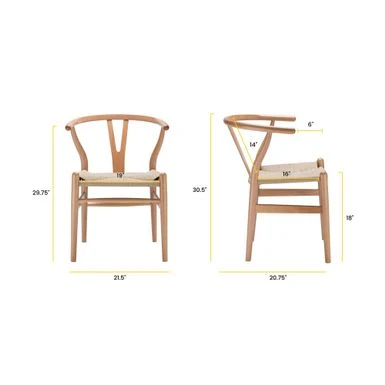 Poly And Bark Weave Chairs - Solid Wood Frame (Set Of 2) - Black 13 Poly And Bark Weave Chairs - Solid Wood Frame (Set Of 2) - Black - Image 13