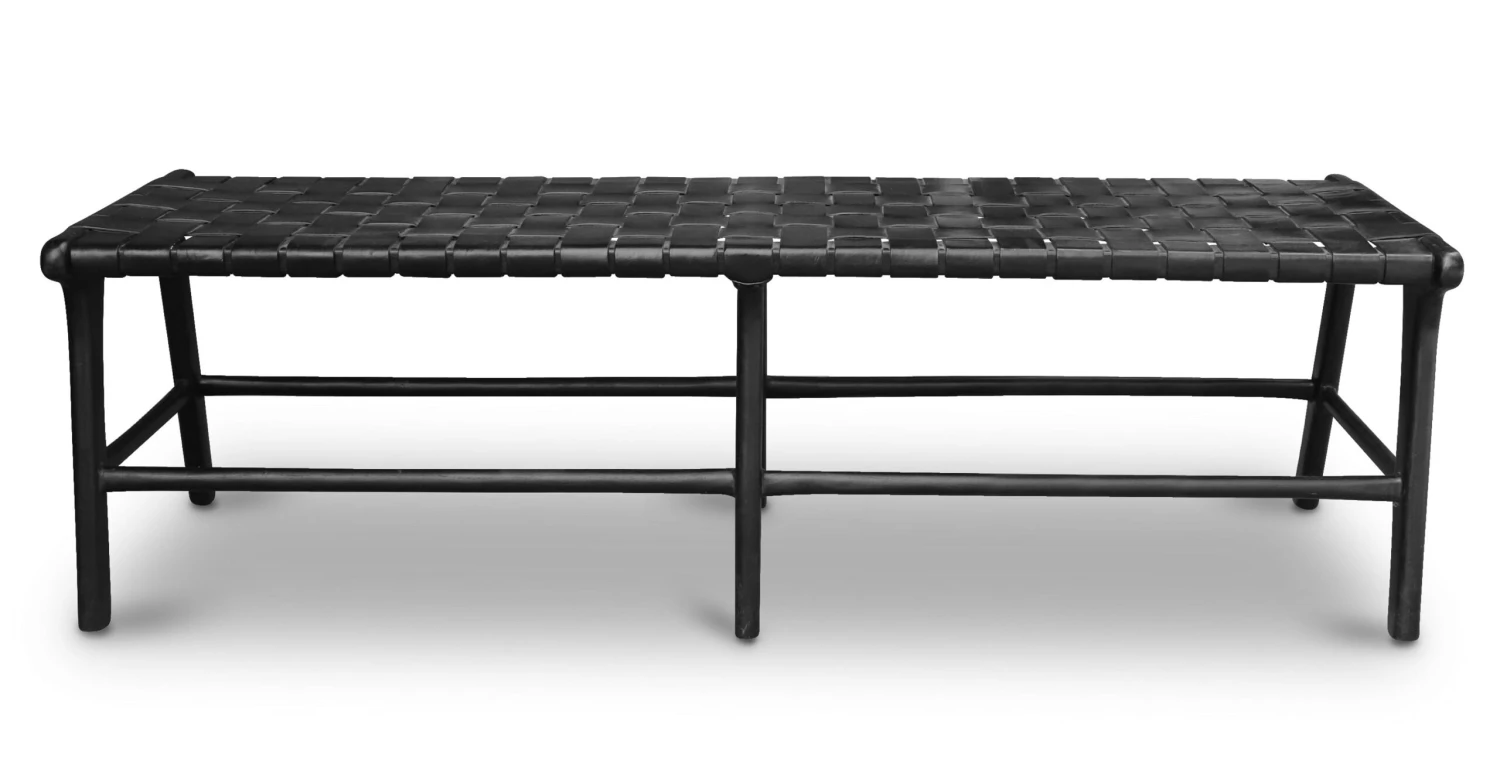 Banda Teak & Leather Bench 12 Banda Teak & Leather Bench - Image 12